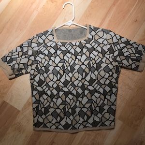 80s geometric crop sweater